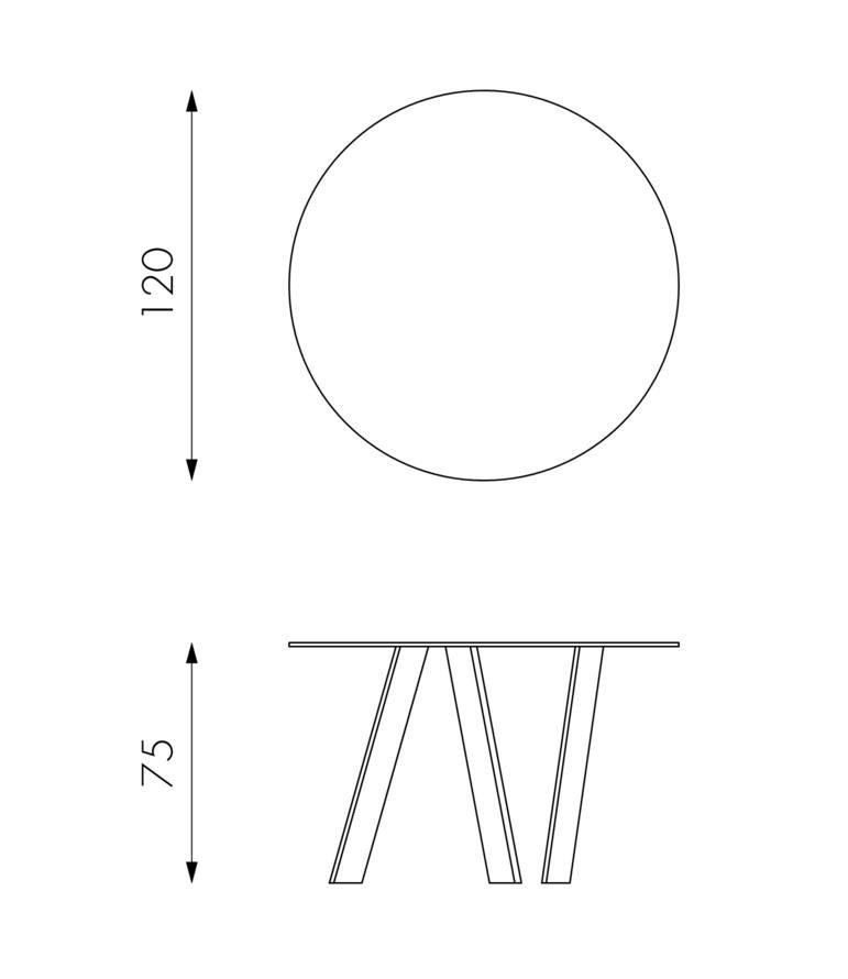 Tavolo Rotondo Ø120x75 cm Top in Vetro Gambe in Metallo Cromato-3