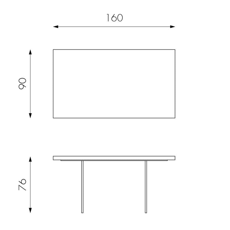 Tavolo Fisso 160x90x76 cm Gambe in Vetro con Top in Rovere Termocotto-3