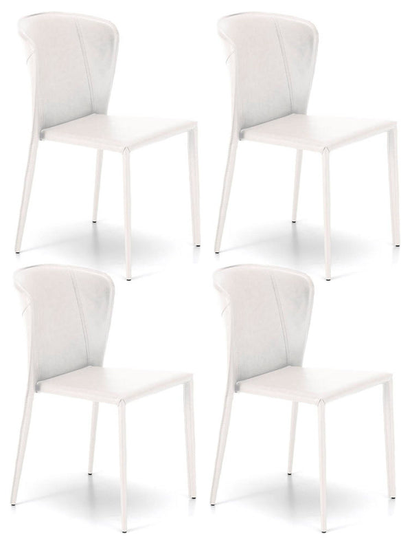 Set 4 Sedie 49x56xH82 cm in Similcuoio Break Bianco acquista