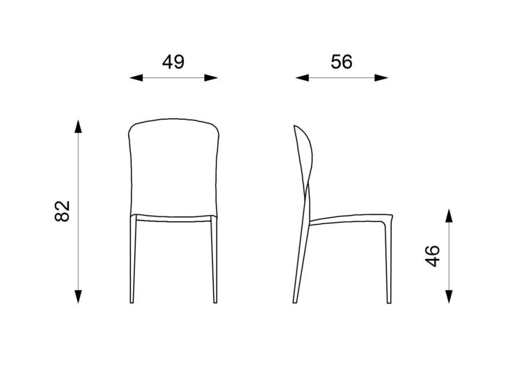 Set 4 Sedie 49x56xH82 cm in Similcuoio Break Grigio Scuro-9