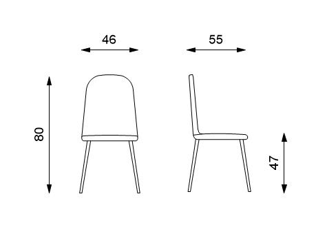 Set 4 Sedie 46x55xH80 cm in Polipropilene Tamara Visone-6