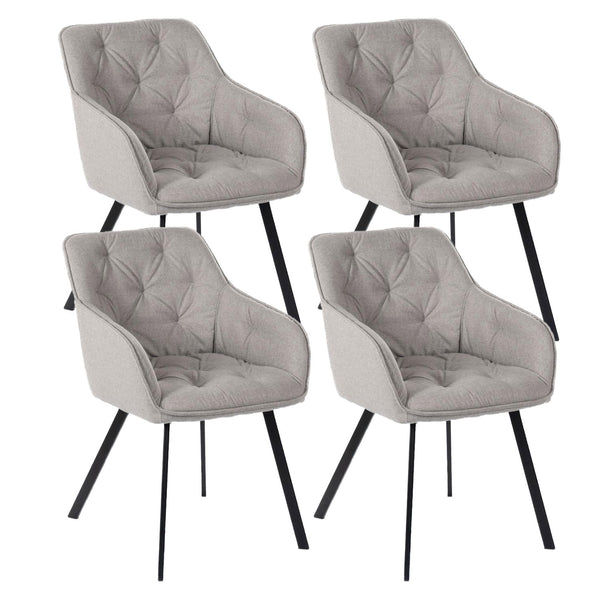 Set 4 Sedie 60x55xH79 cm in Tessuto Elsa Grigio Chiaro online