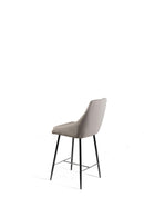 Set 2 Sgabelli 46x49x97 cm in Tessuto Ray Grigio Chiaro-5