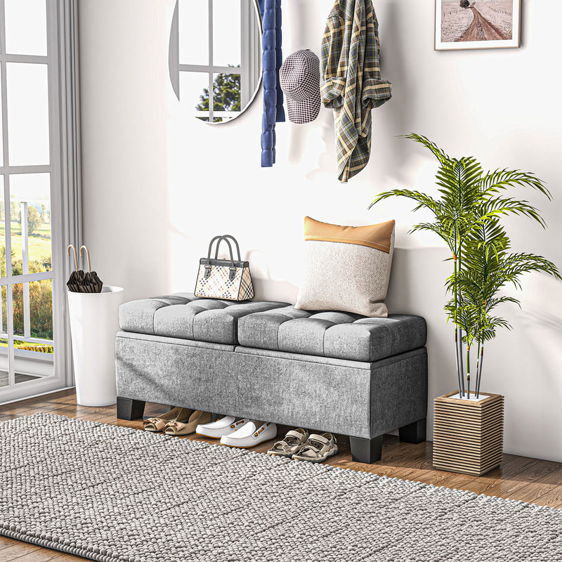 Panca Fondoletto Contenitore 116x41x47 cm in Tessuto Grigio – acquista su  Giordano Shop