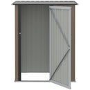 Casetta Box da Giardino 143x89x186 cm Porta con Chiavistello in Acciaio Marrone-9