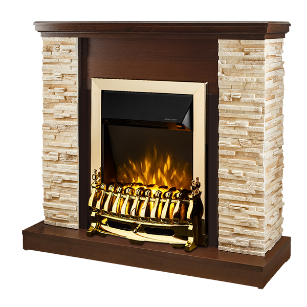 Camino Elettrico da Pavimento 90,3x98x30 cm Effetto Fiamma 2000W Rock & Galileo Gold Noce online