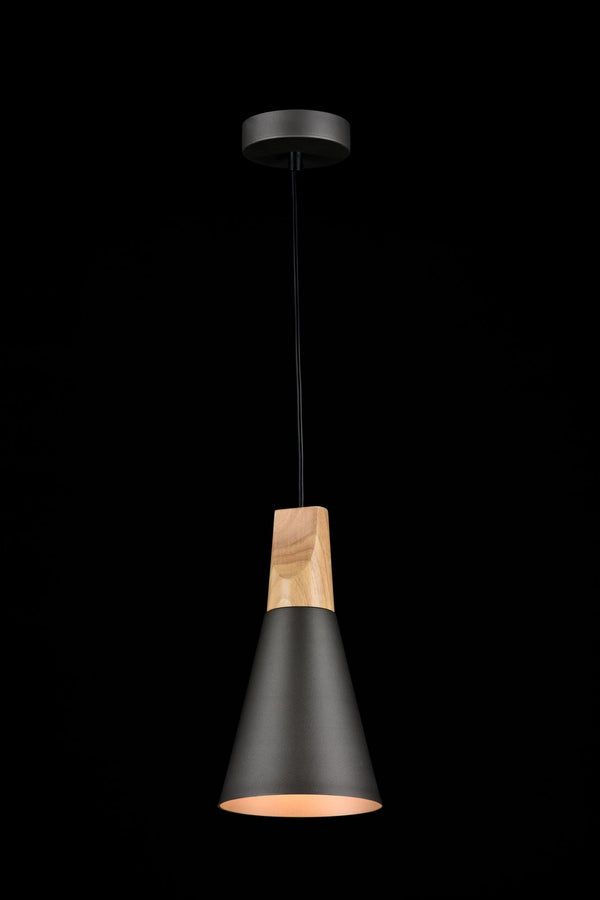 Lampada pendente Pendant in Metallo e Legno Bicones Grigio acquista