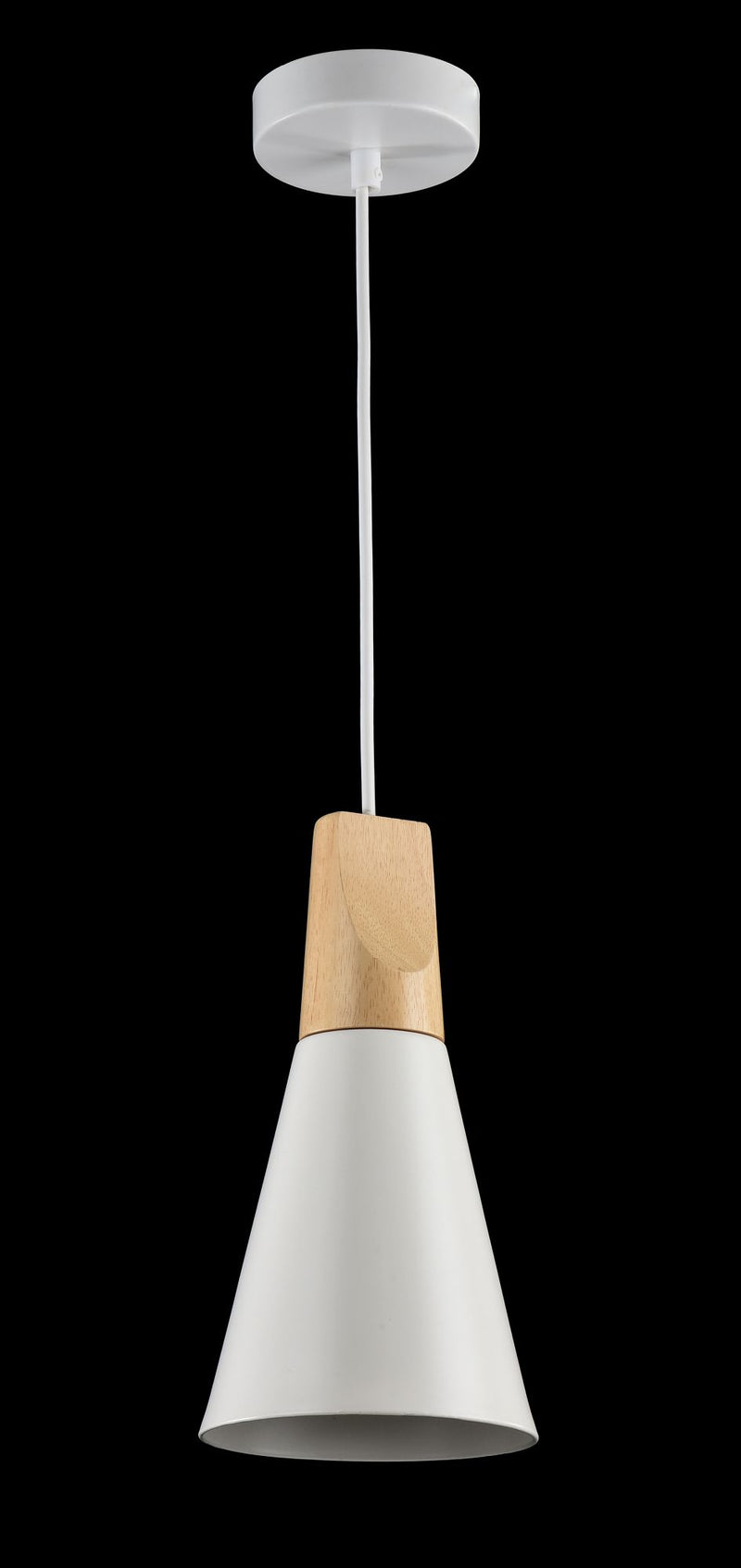 Lampada pendente Pendant in Metallo e Legno Bicones Bianco-3