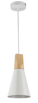 Lampada pendente Pendant in Metallo e Legno Bicones Bianco-4