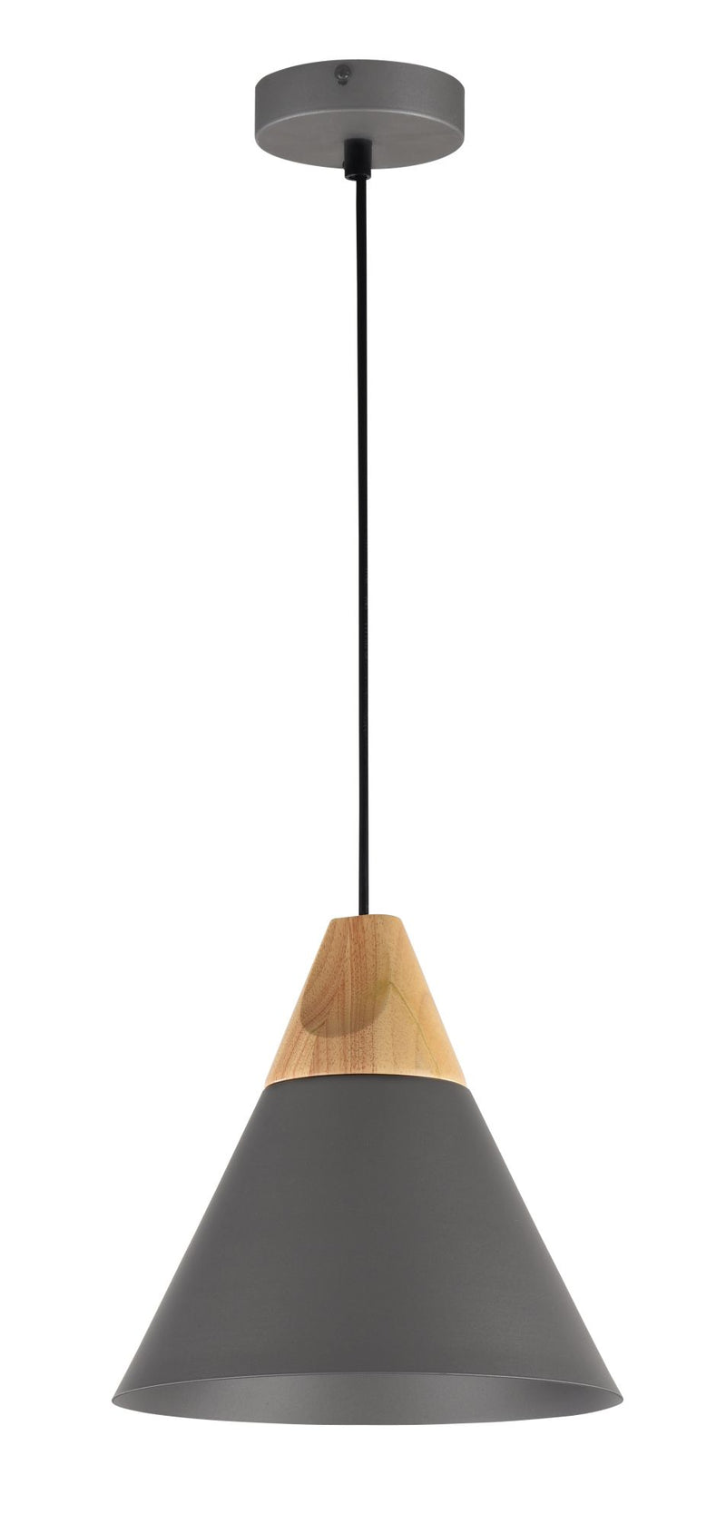 Lampada pendente Pendant in Metallo e Legno Bicones Nero-4