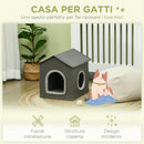 Casetta per Gatti 39x43,5x40,5 cm  2 Entrate con Cuscini Verde-6