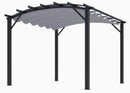 Pergola da Giardino 3,4x3,3x2,4 m in Alluminio con Telo di Copertura 280g/mq Grigio-1