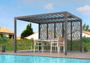 Pergola da Giardino 3,6x3 m in Alluminio con 4 Pannelli Moucharabieh Grigio Antracite-2