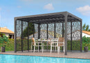 Pergola da Giardino 3,6x3 m in Alluminio con 8 Pannelli Moucharabieh Grigio Antracite-2