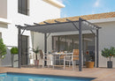 Pergola da Giardino 4x3x2,3 m in Alluminio Grigio Antracite con Telo di Copertura 140g/mq Grigio-2