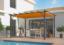 Pergola da Giardino 4x3x2,3 m in Alluminio Grigio Antracite con Telo di Copertura 140g/mq Ruggine-2