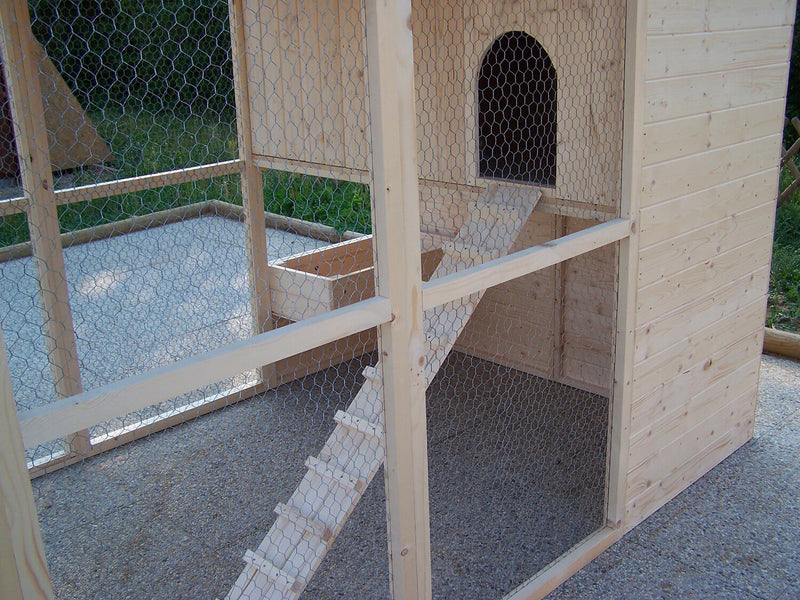 Nido per galline in legno, con trespoli ripieghevoli