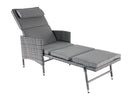 Lettino Prendisole Multiposizione da Giardino 149/186x67x98/63 cm in Rattan Sintetico Grigio Talpa-1