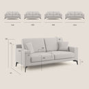 Divano 2 Posti 166x95x91 cm Prestige in Tessuto Grigio-6