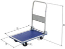 Carrello Pieghevole da Trasporto 150 Kg in Acciaio Blu-2