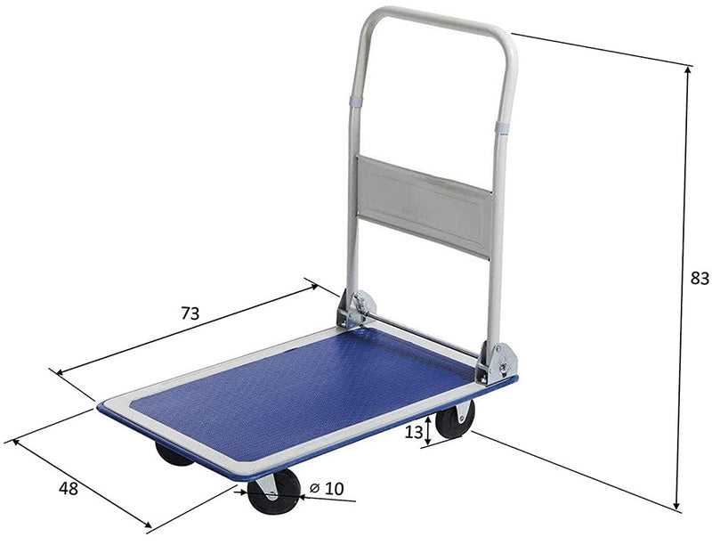 Carrello Pieghevole da Trasporto 150 Kg in Acciaio Blu – acquista su  Giordano Shop