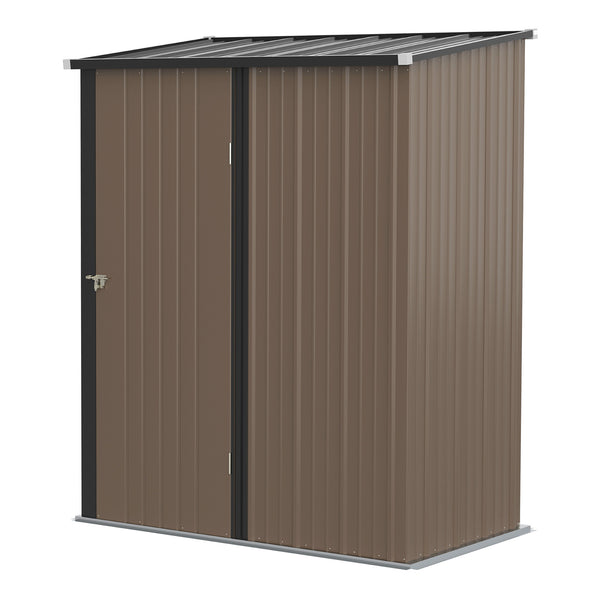 Casetta Box da Giardino 161,5x94,5x196 cm Porta Attrezzi con Catenaccio in Acciaio Marrone prezzo