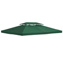 Copertura per Gazebo  a 2 Livelli  con Cinghie e 10 Fori di Drenaggio 4x3m in Poliestere Verde-9