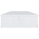 Gazebo Pieghevole 6x3m Funi e Picchetti Bianco-9