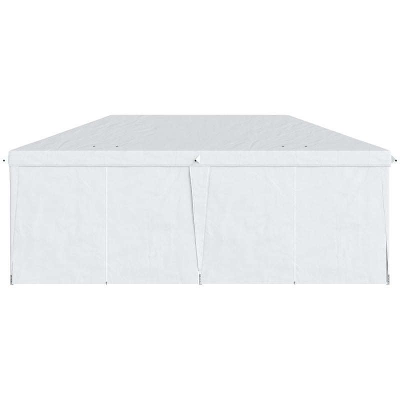 Gazebo Pieghevole 6x3m Funi e Picchetti Bianco-9