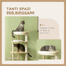 Tiragraffi per Gatti a Torre Ø54x123,5 cm con Letto e Posatoi in Truciolato e Legno di Pino Rovere-5