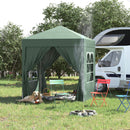 Gazebo Pieghevole 2x2m in Metallo e Poliestere Verde-2