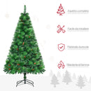 Albero di Natale Artificiale H180 cm 782 Rami con Decori e Base in Metallo Verde-4