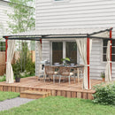 Pergola con Tende Laterali e Tetto Retrattile in PC 345x300x215-255 cm in Alluminio e Metallo Crema-2