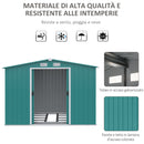 Casetta Box da Giardino 260x206x179 cm in Acciaio Verde-5