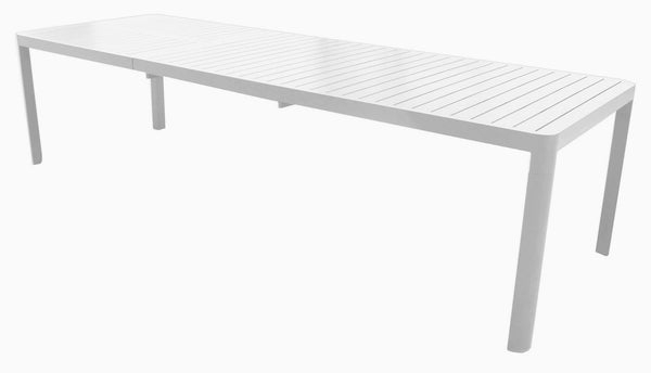 Tavolo da Giardino Allungabile 200/300x100x75 cm in Alluminio Bianco prezzo