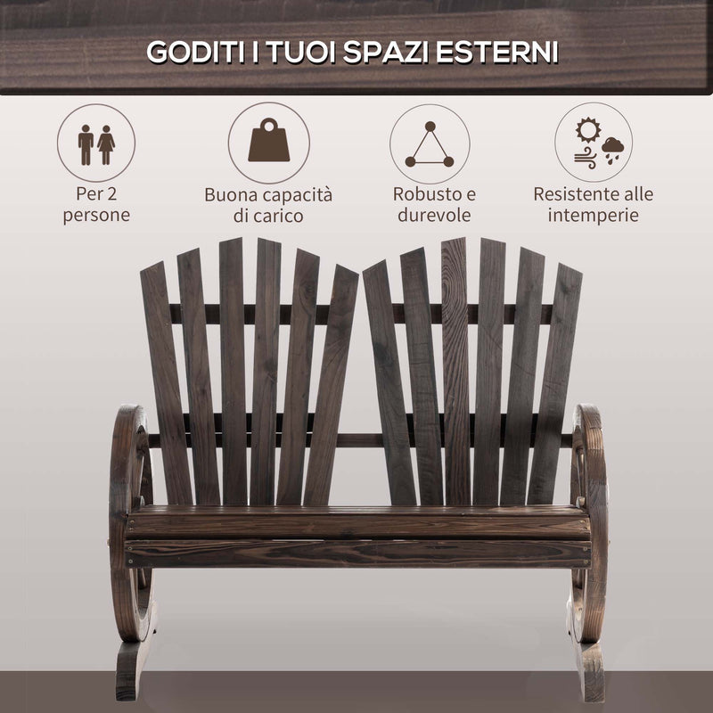 Panchina da Giardino 2 Posti 108x66x95 cm in Legno di Abete Carbonizzato –  acquista su Giordano Shop