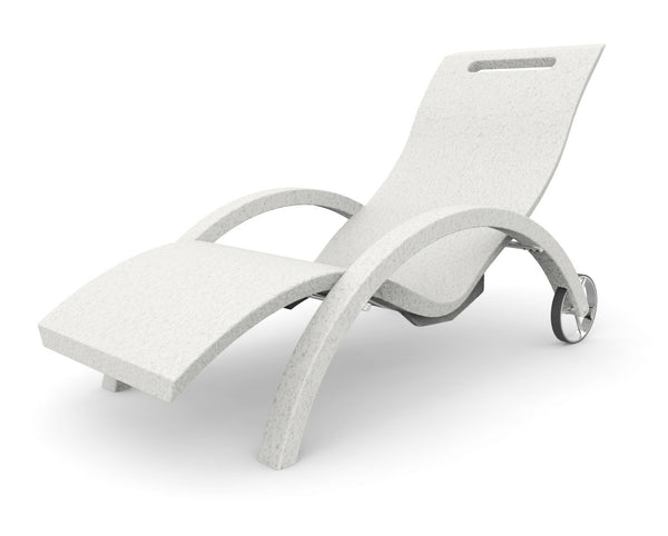 sconto Lettino Chaise Longue da Esterno Giardino Inclinabile con Ruote Arkema Serendipity Bianca