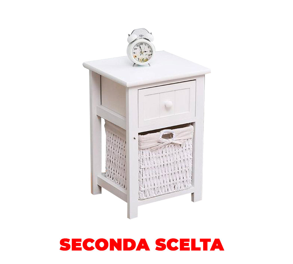 Comodino 2 Cassetti in Legno Massello 28x30x45 cm Fumer Elliot Bianco  Seconda Scelta – acquista su Giordano Shop