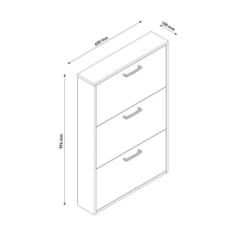 Scarpiera Salvaspazio 3 Ante 9 Paia 65x15x99,6 cm in Truciolare Nobilitato  Bianca – acquista su Giordano Shop