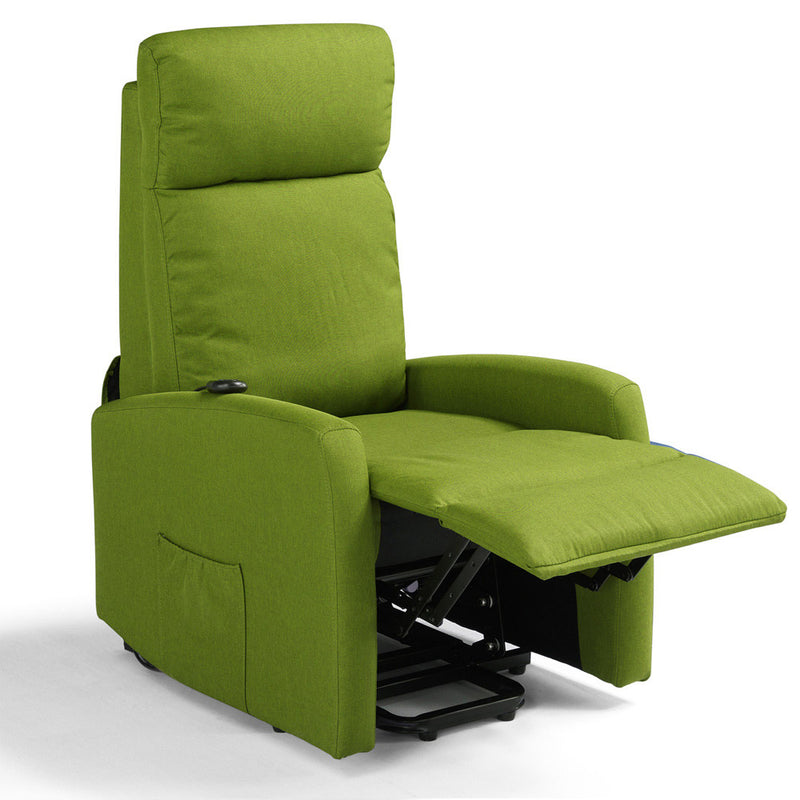 Poltrona Alzapersona Elettrica 2 Motori 67x75x110 cm in Tessuto Seattle Verde Adrenalina-4