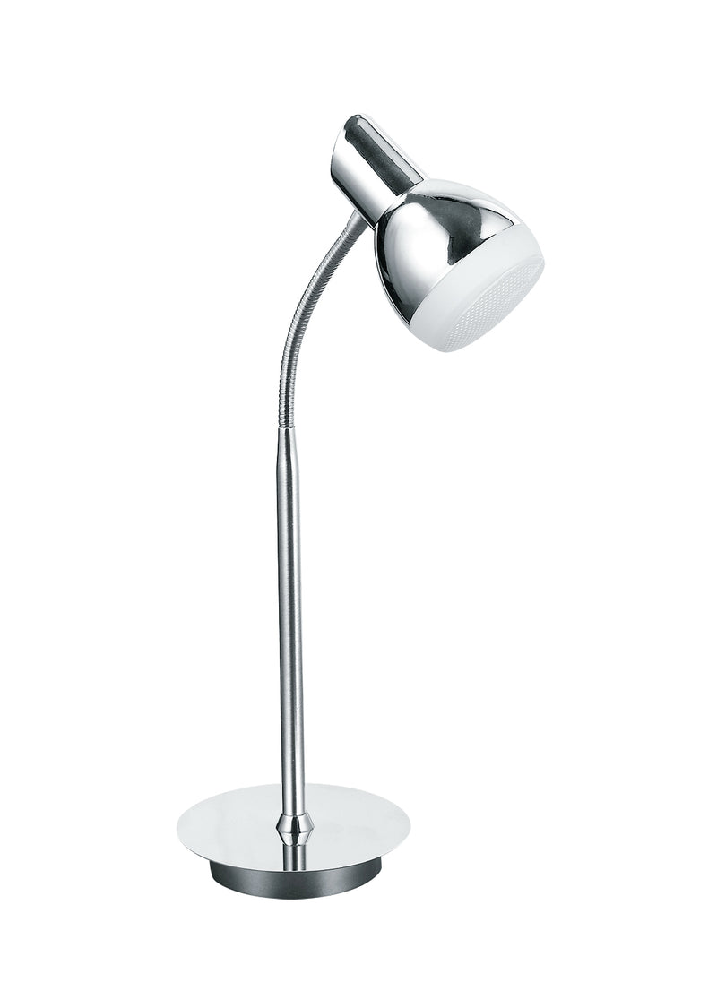 Lampada da Tavolo Scrivania Orientabile Metallo Cromo Led 5 watt Luce Naturale Intec SPOT-CAYENNE-L1-1