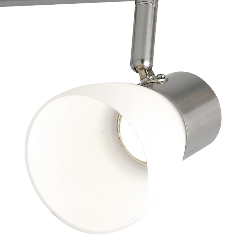 Faretto Spot 4 Luci Metallo Nikel diffusori Vetro Interno Led 20 watt Luce Naturale Intec SPOT-CENTURY-4-2