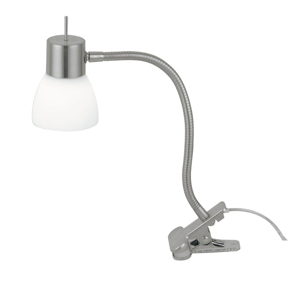 prezzo Lampada con Pinza Orientabie Metallo Nikel Diffusore Led 5 watt Luce Natruale