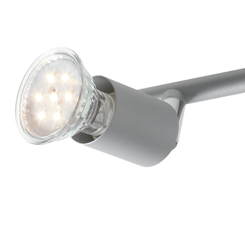 Faretto Spot Tre Luci Orientabili Metallo Silver Moderno Led 9 watt GU10 Luce Naturale Intec SPOT-COOPER-3-2