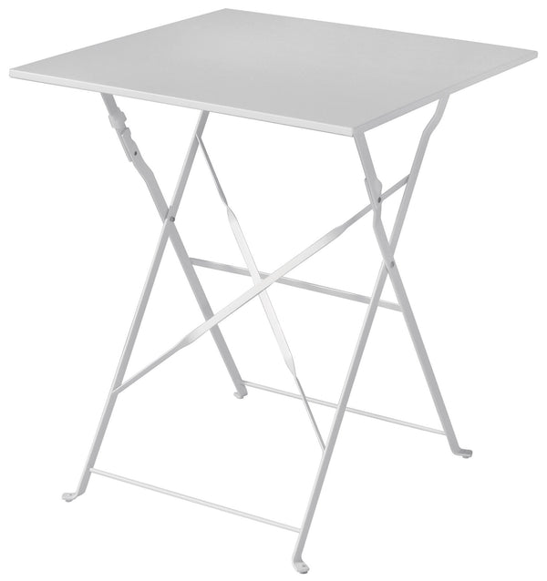 sconto Tavolino Quadrato Pieghevole da Giardino 60x60x72 cm in Ferro Bianco