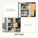 Libreria con Scaffali 5 Ripiani 63x22x166 cm in Legno e Metallo Bianco e Naturale-7