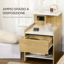 Comodino Moderno1 Cassetto 40x40x60 cm con 2 Prese USB Color Legno-5