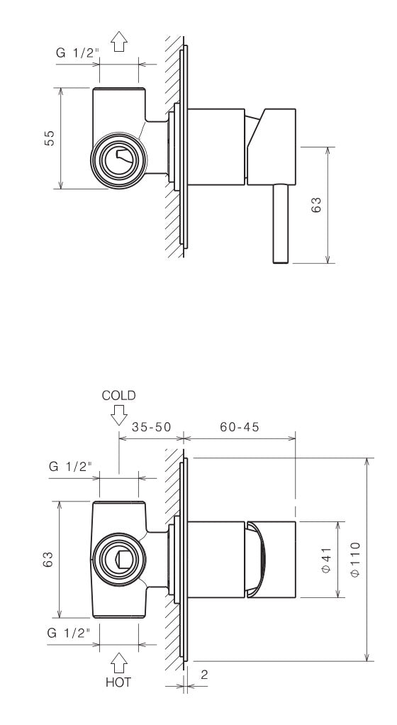 Rubinetto Miscelatore Monocomando Doccia ad Incasso in Acciaio Inox Maniglia Antracite-2