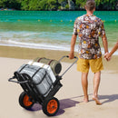 Carrello da Spiaggia Pieghevole 82x67x81 cm in Alluminio Nero-2