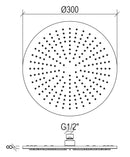 Soffione Doccia Tondo Diametro 30 cm Tevere-2